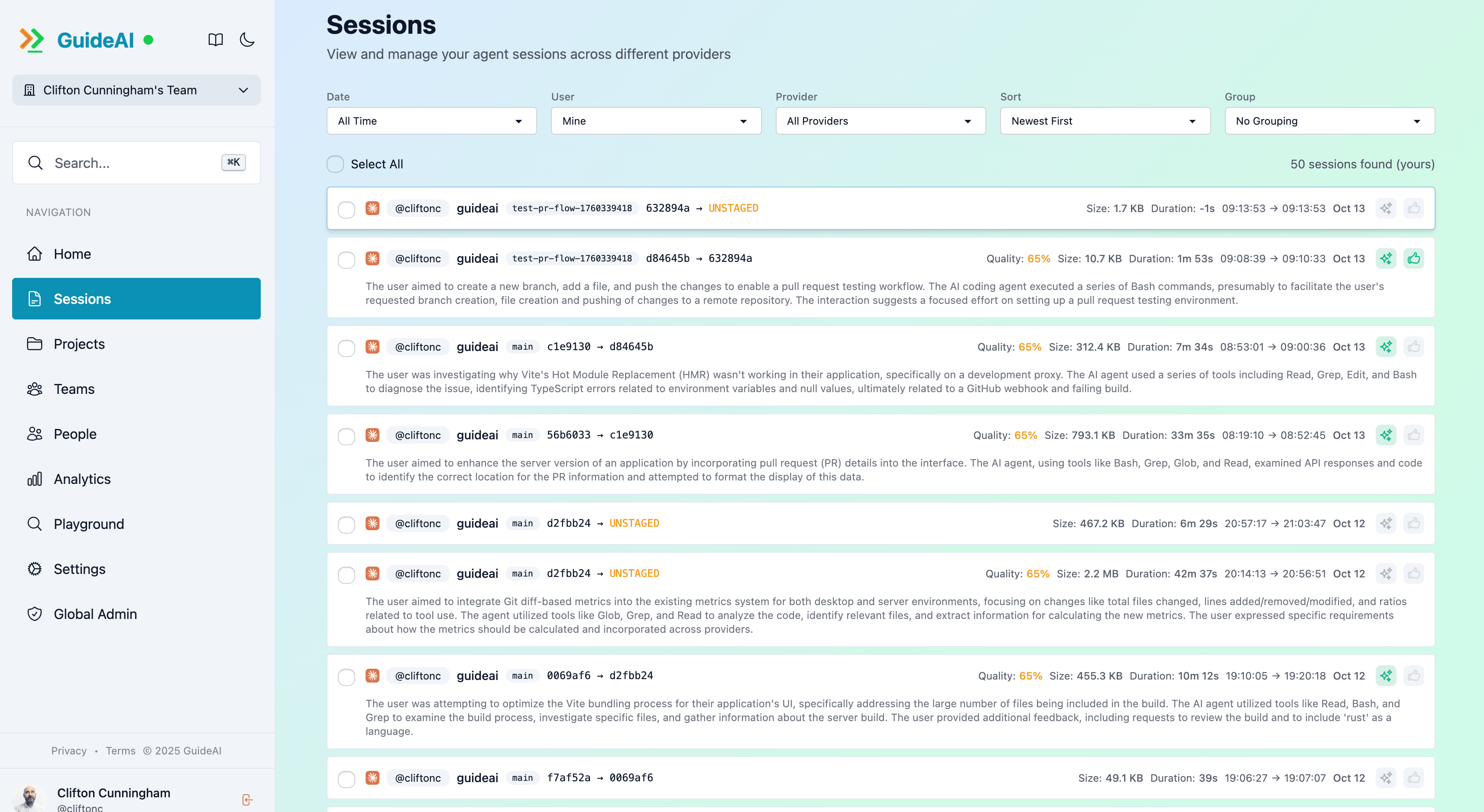 Session Monitoring Dashboard